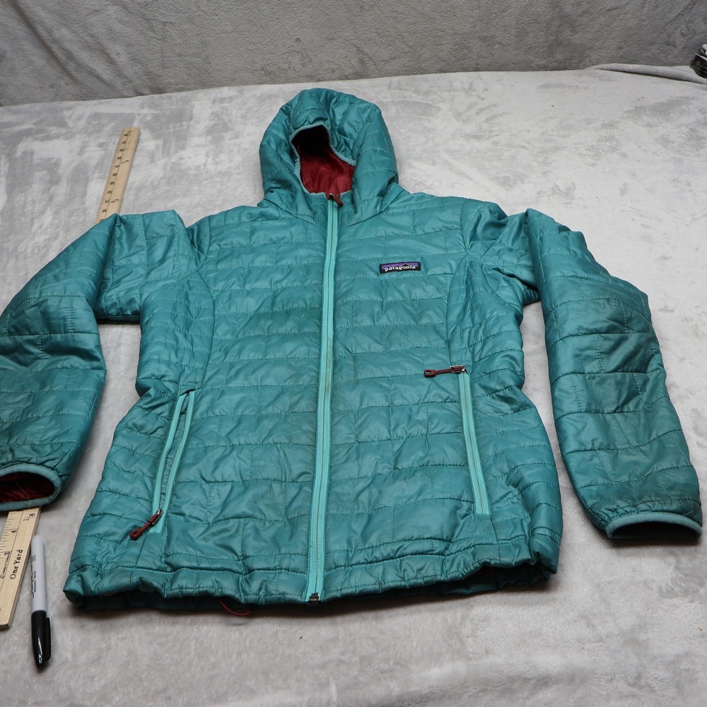 Patagonia Jacket Women XS Blue Nano Puff Hoody Quilted Insulated Light Pack